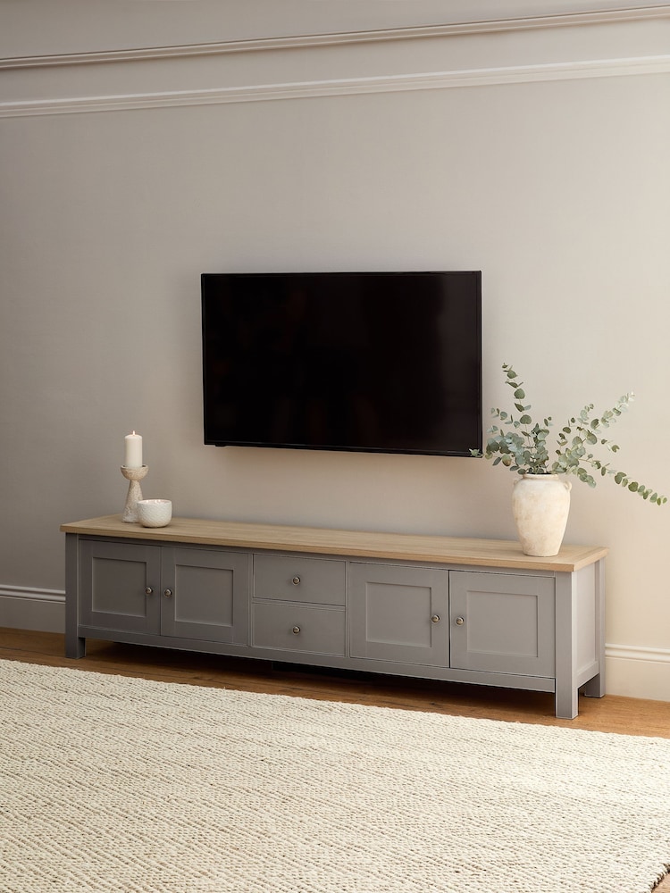 Dove Grey Malvern Oak Effect Up to 90 inch TV Unit - Image 1 of 11