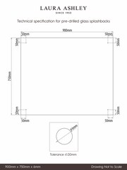 Laura Ashley Clear Glass Chrome Splashback 90cm x 75cm - Image 6 of 6