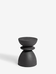 Black Stone Effect Totem Side Table - Image 2 of 3