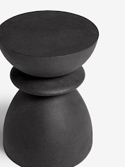 Black Stone Effect Totem Side Table - Image 3 of 3