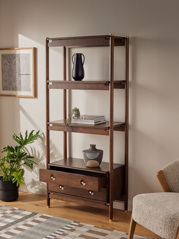 Dark Flinton Oak Veneer Storage Shelf - Image 2 of 9