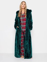 Long Tall Sally Green Honeycomb Hooded Maxi Robe - Image 3 of 5