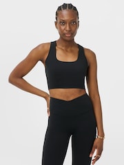 Sweaty Betty Black All Day Wrap Longline Bra - Image 1 of 6