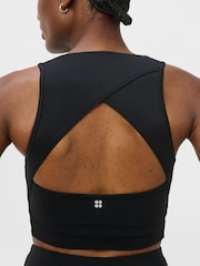 Sweaty Betty Black All Day Wrap Longline Bra - Image 5 of 6