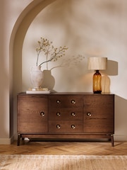 Dark Flinton Oak Veneer Large Sideboard - Image 1 of 9