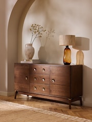 Dark Flinton Oak Veneer Large Sideboard - Image 2 of 9