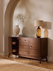 Dark Flinton Oak Veneer Large Sideboard - Image 3 of 9