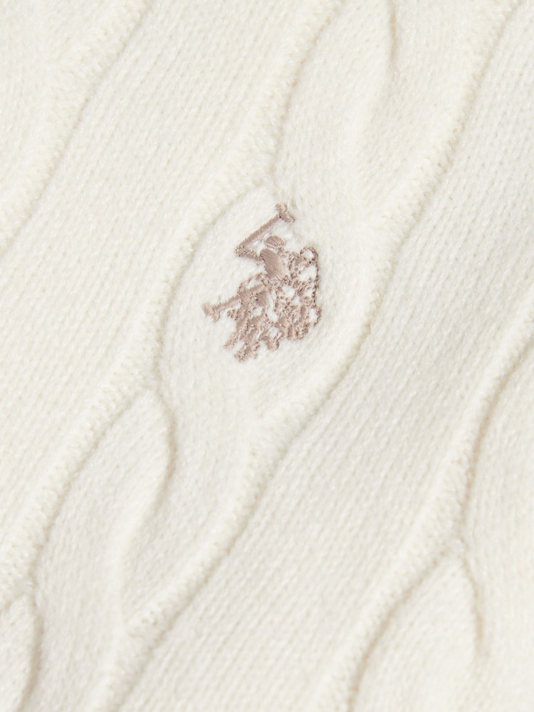 U.S. Polo Assn. Cream Cable Knit Crew Neck Jumper - Image 6 of 6 U.S. Polo Assn. Cream Cable Knit Crew Neck Jumper - Image 6 of 6