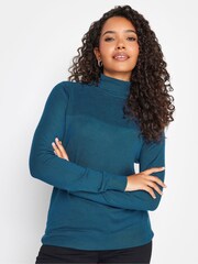 M&Co Blue Roll Neck Jumper - Image 1 of 4