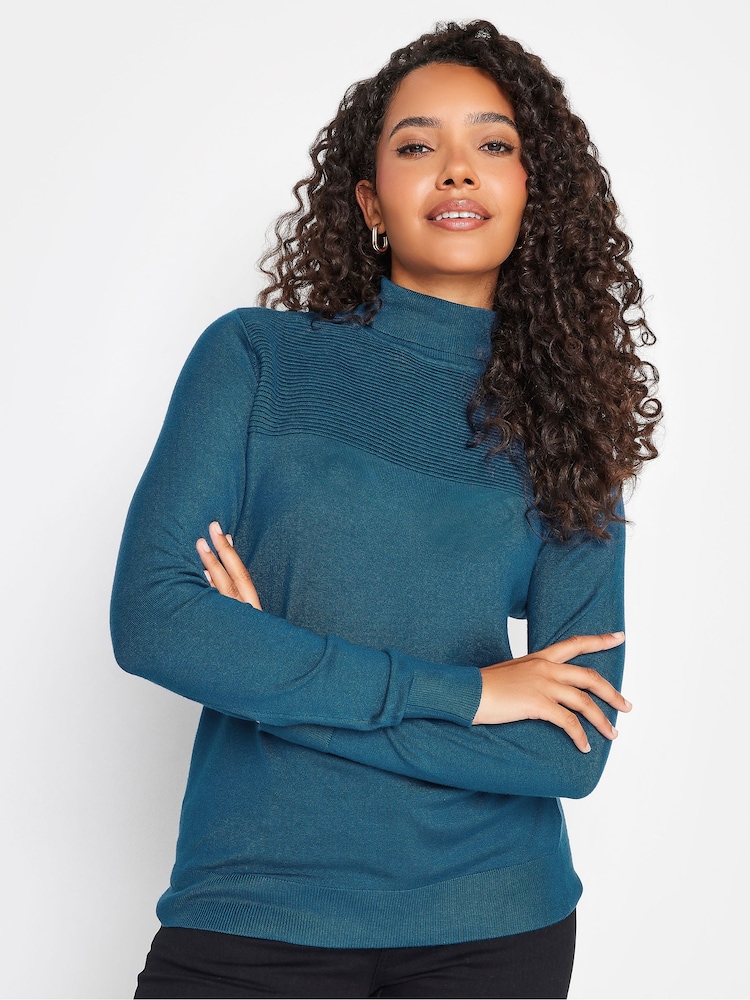 M&Co Blue Roll Neck Jumper - Image 1 of 4