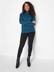 M&Co Blue Roll Neck Jumper - Image 2 of 4