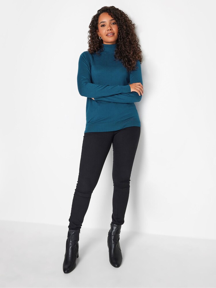 M&Co Blue Roll Neck Jumper - Image 2 of 4 M&Co Blue Roll Neck Jumper - Image 2 of 4