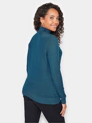 M&Co Blue Roll Neck Jumper - Image 3 of 4