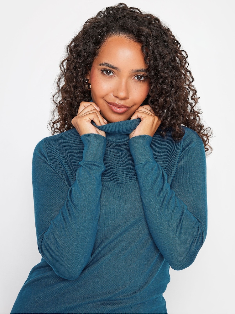 M&Co Blue Roll Neck Jumper - Image 4 of 4