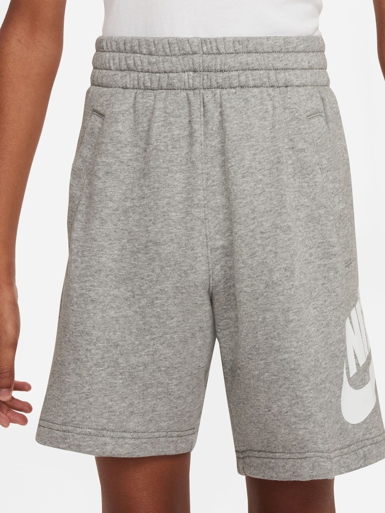 Nike Light Grey Club Fleece French Terry Shorts - Image 1 of 9