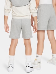 Nike Light Grey Club Fleece French Terry Shorts - Image 8 of 9