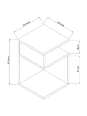 Dark Bronx Oak Effect Side Table - Image 4 of 9