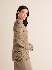 Neutral Open Stitch Relaxed Fit Jumper - Image 3 of 7