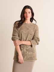 Neutral Open Stitch Relaxed Fit Jumper - Image 4 of 7