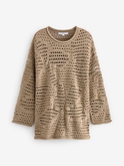 Neutral Open Stitch Relaxed Fit Jumper - Image 6 of 7