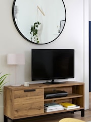 Dark Bronx Up to 50 inch Oak Effect Slim TV Unit - Image 1 of 9