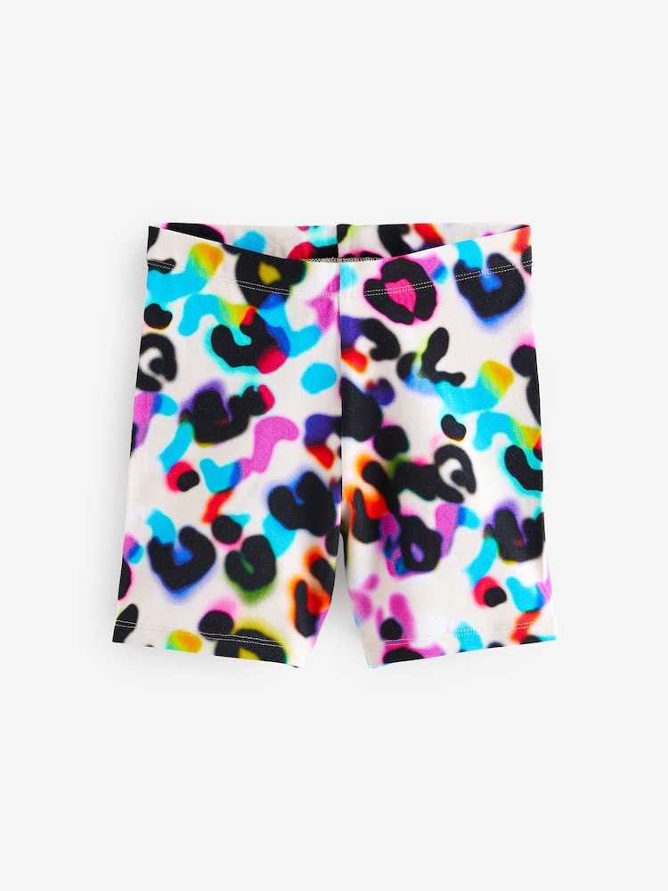 Black/ Pink Animal Print Cycle Shorts (3-16yrs) - Image 1 of 3