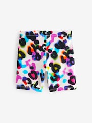 Black/ Pink Animal Print Cycle Shorts (3-16yrs) - Image 2 of 3