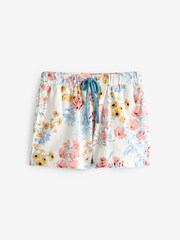 Laura Ashley Blue/White Floral Print 100% Cotton Pointelle Cami And Jersey Short Pyjamas - Image 8 of 8