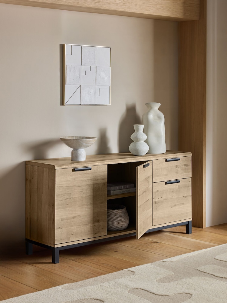 Light Bronx Oak Effect Sideboard - Image 2 of 12