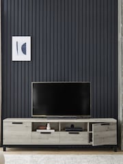 Grey Bronx Up to 80 inch Oak Effect Slim TV Unit - Image 2 of 6