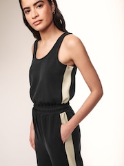 Charcoal Grey Jersey Side Stripe Jumpsuit - Image 3 of 5