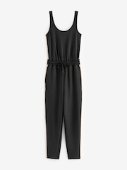 Charcoal Grey Jersey Side Stripe Jumpsuit - Image 4 of 5