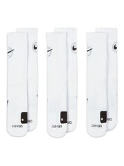 Nike White Everyday Crew Basketball Socks 3 Pack - Image 2 of 4