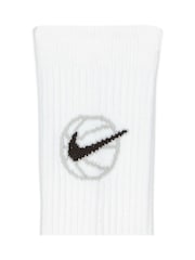 Nike White Everyday Crew Basketball Socks 3 Pack - Image 4 of 4