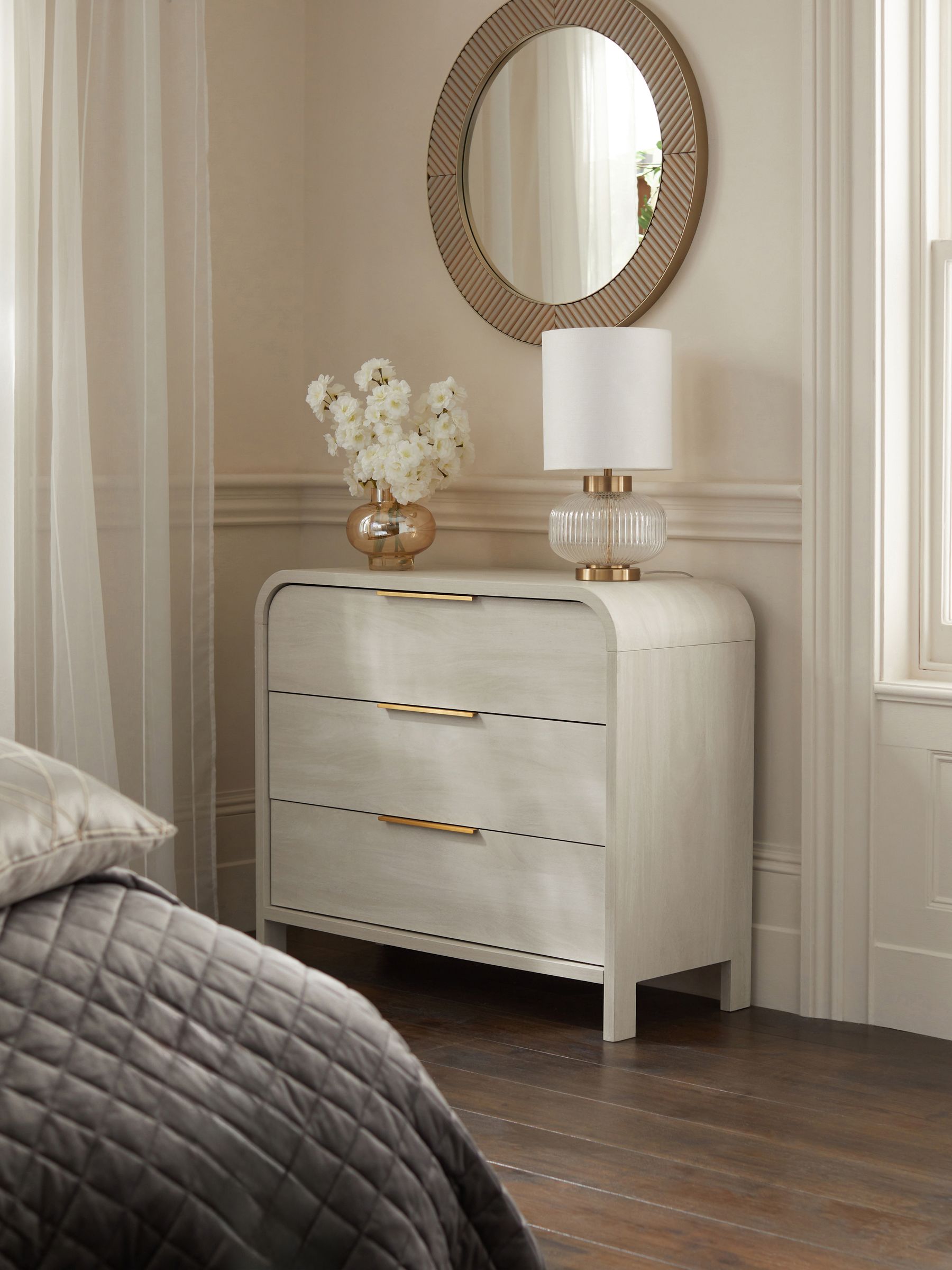 Buy Light Natural Mia Oak Effect 3 Drawer Chest of Drawers from