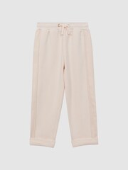Reiss Pink Aurelia 4-9 yrs Cotton Drawstring Sparkle Joggers - Image 2 of 6