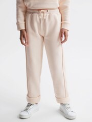 Reiss Pink Aurelia 4-9 yrs Cotton Drawstring Sparkle Joggers - Image 3 of 6