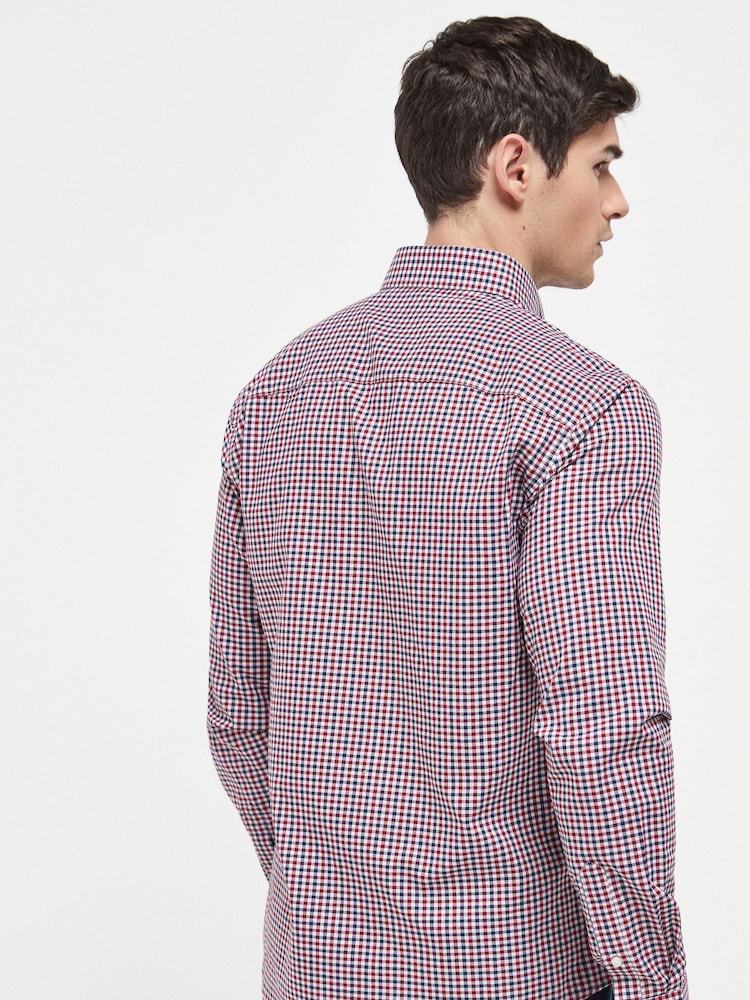 Red Gingham Easy Iron Button Down Oxford Shirt - Image 2 of 6