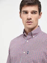 Red Gingham Easy Iron Button Down Oxford Shirt - Image 3 of 6