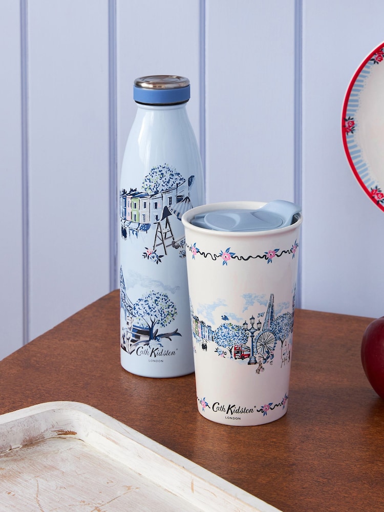 Cath Kidston Blue Travel Mug & Hydration Bottle - Image 1 of 6