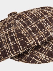 Joe Browns Brown Kensington Check Boucle Baker Hat - Image 3 of 4