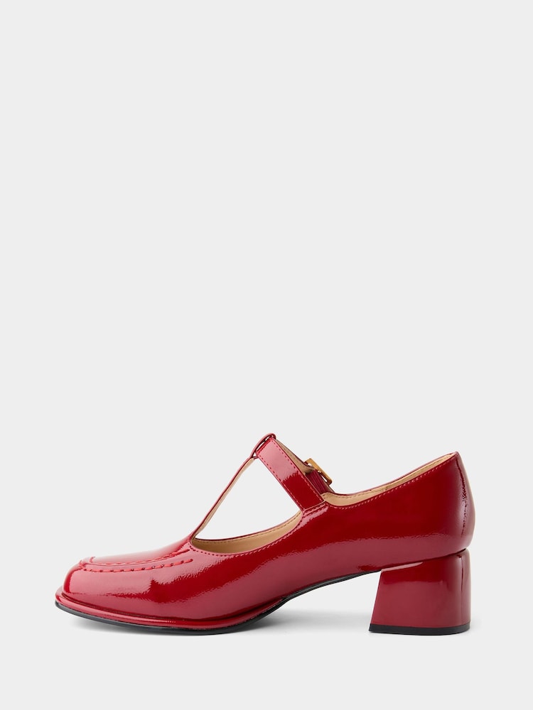 Joe Browns Red Ruby T-Bar Block Heel Shoes - Image 2 of 5 Joe Browns Red Ruby T-Bar Block Heel Shoes - Image 2 of 5
