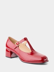 Joe Browns Red Ruby T-Bar Block Heel Shoes - Image 3 of 5