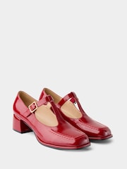 Joe Browns Red Ruby T-Bar Block Heel Shoes - Image 4 of 5