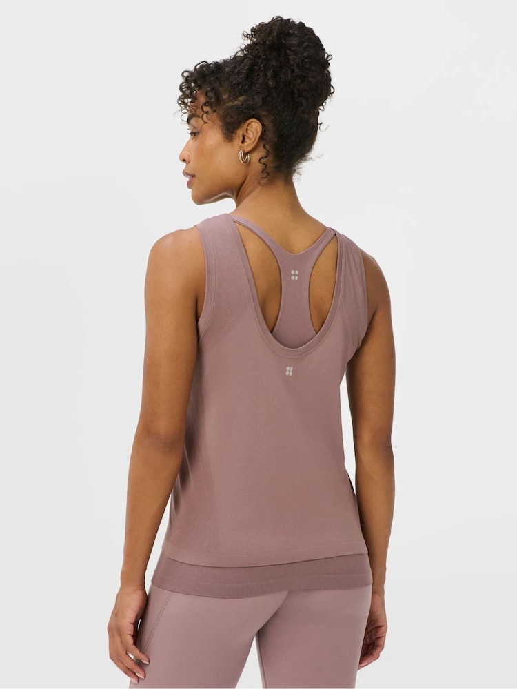 Sweaty Betty Purple Athlete Seamless 2-in-1 Tank Top - Image 2 of 6