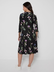 Joe Browns Black Falling Florals V- Neck Jersey Dress - Image 4 of 5