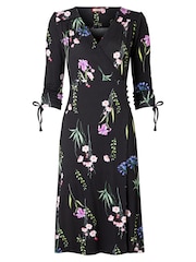 Joe Browns Black Falling Florals V- Neck Jersey Dress - Image 5 of 5