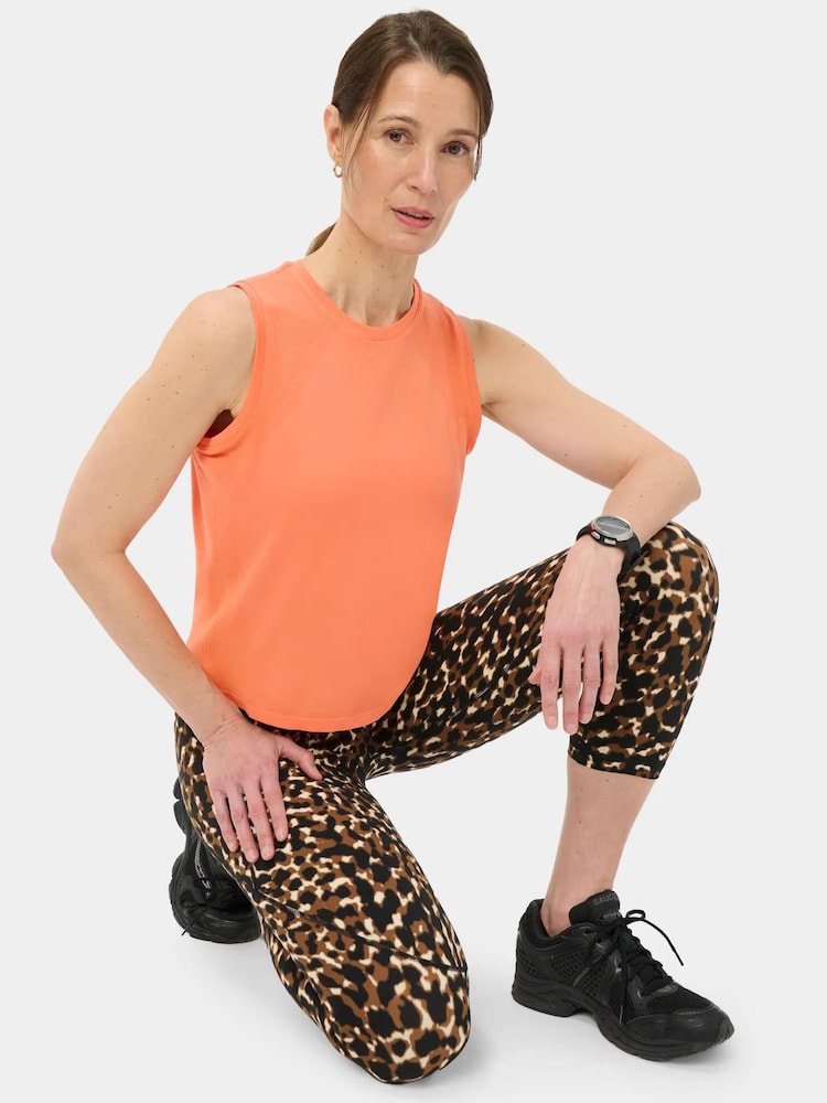 Sweaty Betty Orange Athlete Featherweight Seamless Muscle Tank Top - Image 1 of 6