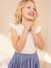 Blue/White Embroidered Skirt Dress (3-12yrs) - Image 3 of 6