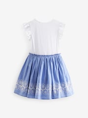 Blue/White Embroidered Skirt Dress (3-12yrs) - Image 5 of 6